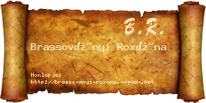Brassoványi Roxána névjegykártya